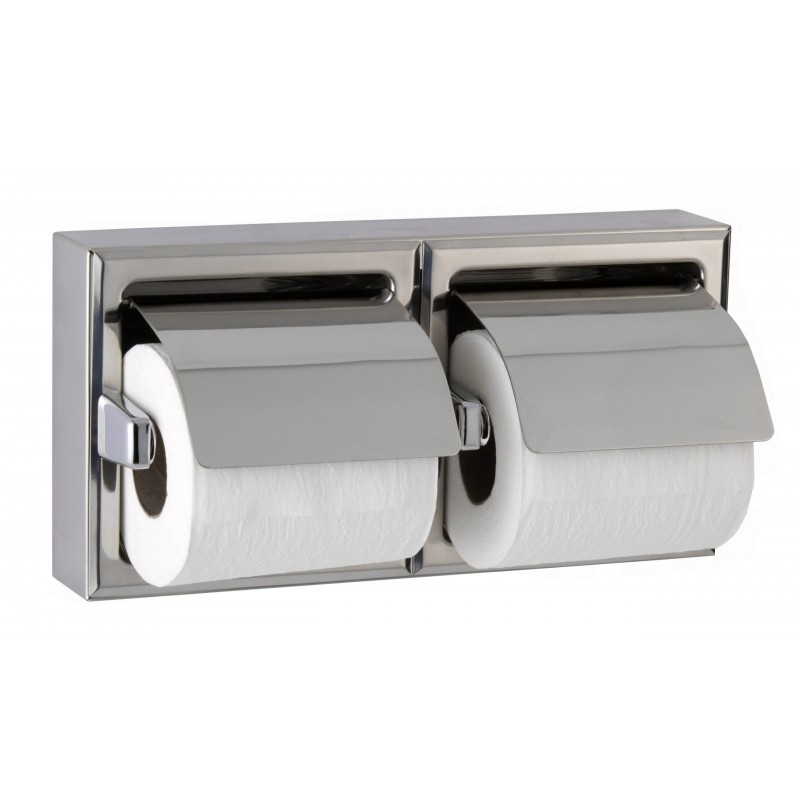 wall mounted double toilet paper roll dispenser stainless steel